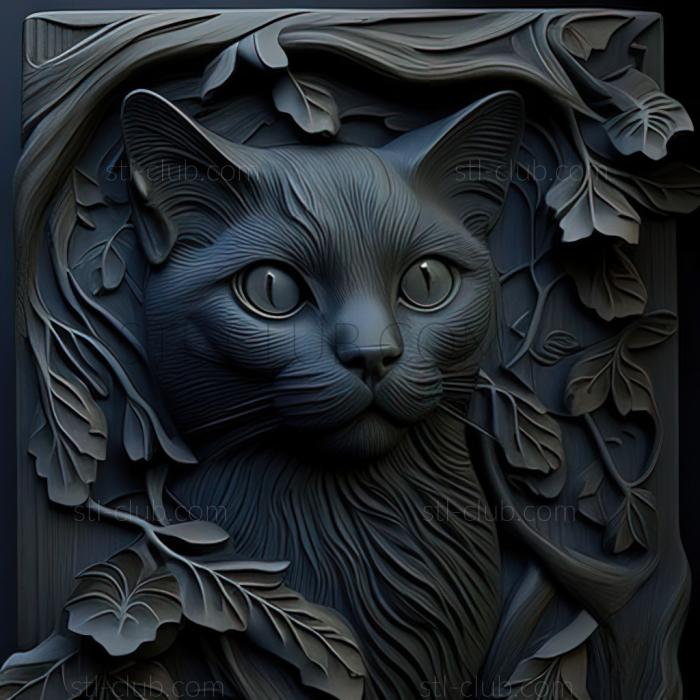 3D model st Russian Blue cat (STL)